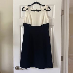 Tahiti Arthur S. Levine 8P sleeveless black & ivory dress.